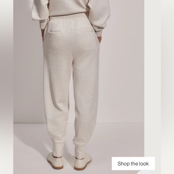 Varley Relaxed Cuffed Sweatpants Ivory Marl Regular Length Size S NWT - Picture 4 of 5